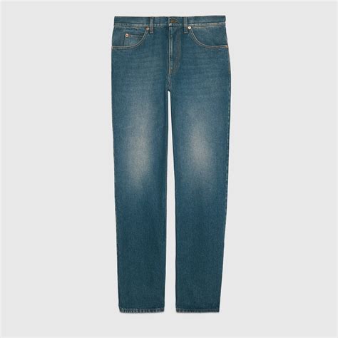 Gucci Pantalon regular en jean délavé